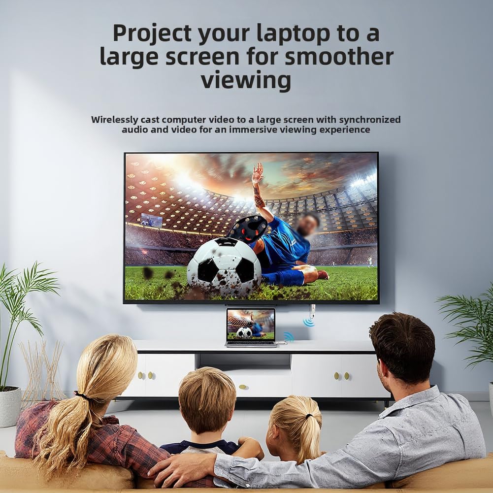 Trasmettitore e ricevitore wireless 1080P HD, portata 50 m, Dual Band 2,4 G/5,8 G, per computer portatile, fotocamera, proiettore, casa, ufficio, presentazioni (bianco)