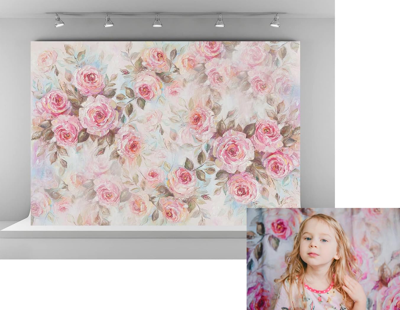 Kate 7x5ft Microfiber Pink Abstract Flowers Backdrops for Photography Watercolor Painting Floral Background Spring Holiday Baby Girls Portrait Studio