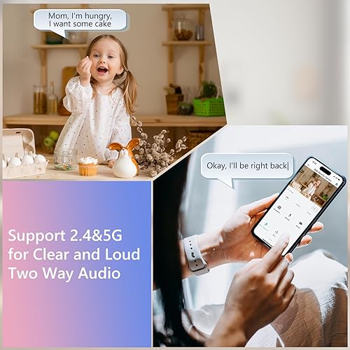 Miniatura 6 de BondFree Cámara de seguridad con bombilla de 4MP 5G y 2.4GHz WiFi, cámara de seguridad inalámbrica, enchufe de luz E27, día y noche a todo color,