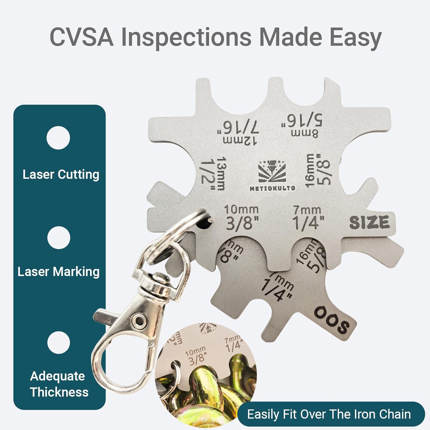 Cargo Chain Wear Inspection Gauge,Simplified