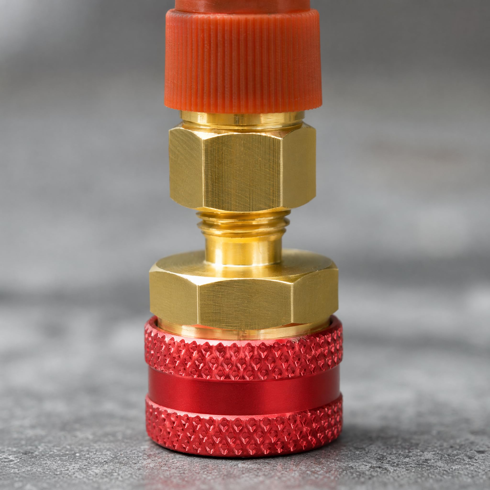 R1234yf Adattatore Aria Condizionata, 2 Pezzi R134a a R1234yf Convertitore, Attacco Veloce Alta e Bassa Pressione (Rosso/Blu)