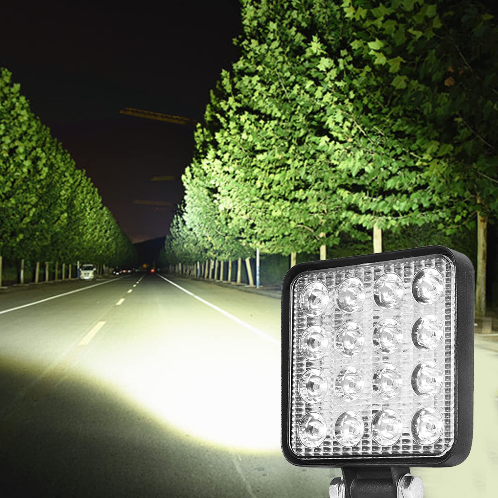 Sporgo LED fari da lavoro, 2 pezzi da 48W, LED per fuoristrada, riflettore, fari aggiuntivi, 12V 24V, impermeabili IP67, per trattore, escavatore, SUV, UTV, ATV