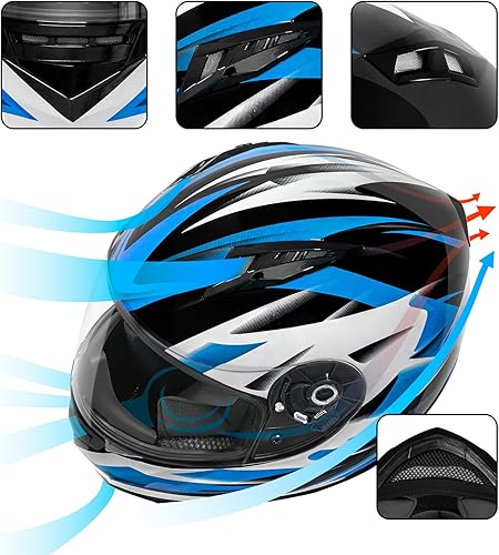 Miniatura 5 de VCAN VX Casco Ligero de Cara Completa para Motocicleta de Calle con Visera Extra Tintada, Tecnología Coolmax y Listo para OTG, Aprobado por DOT