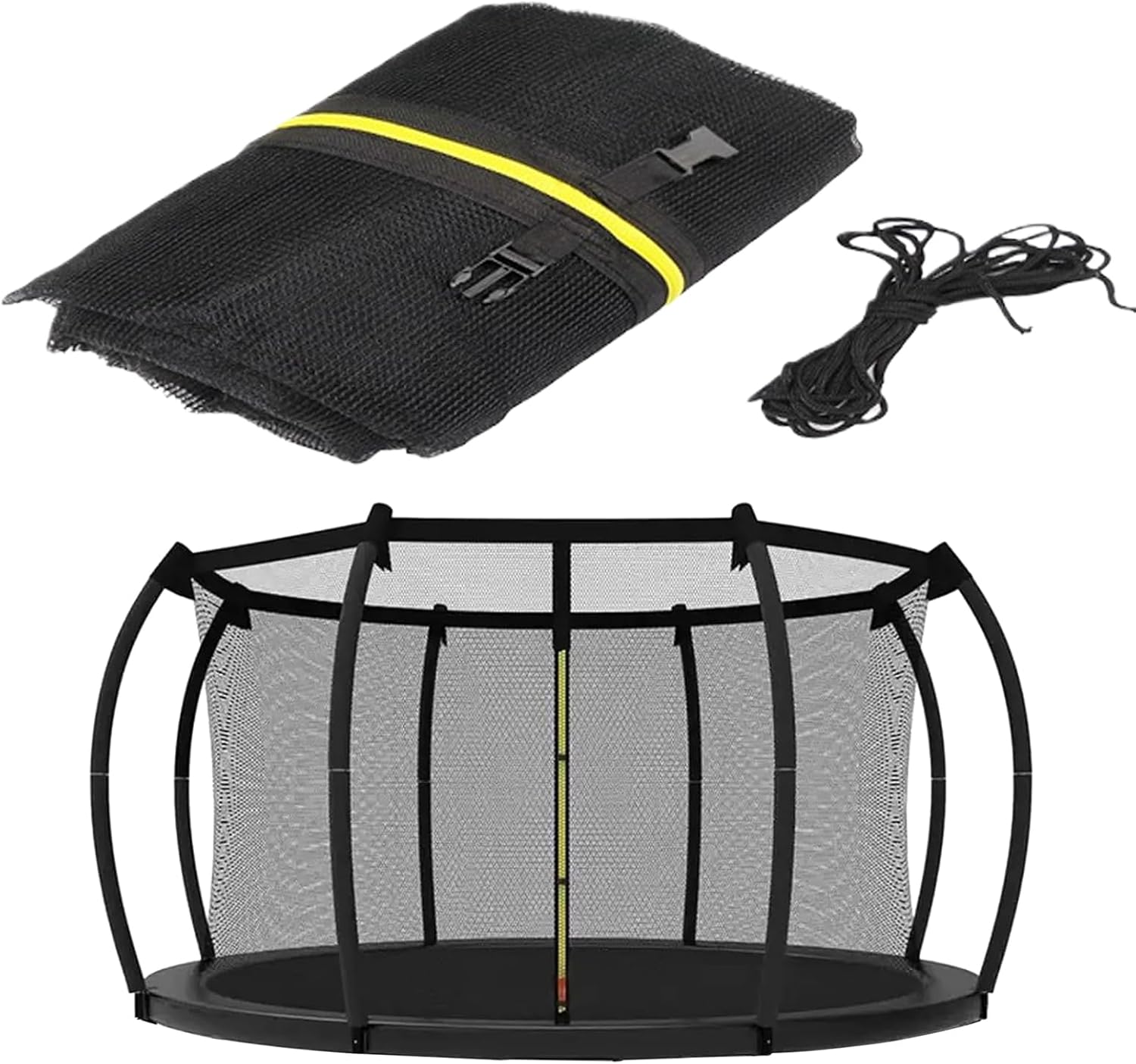 トランポリンセーフティネット - 交換用保護ジャンピングサラウンドフェンス、裏庭、庭、パティオ、庭用の耐久性のあるトランポリンアクセ