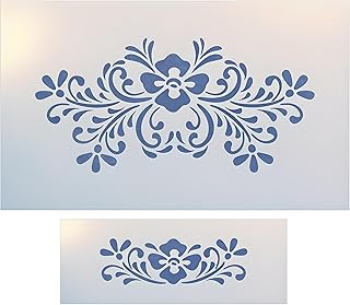 Rosemaling Patterns 25 & 26 Stencil Templates for Furniture, Wall Art, Fabric & DIY Décor – Reusable Mylar Scandinavian Folk Art Design Set for Crafts & Painting – The Artful Stencil - Buy now