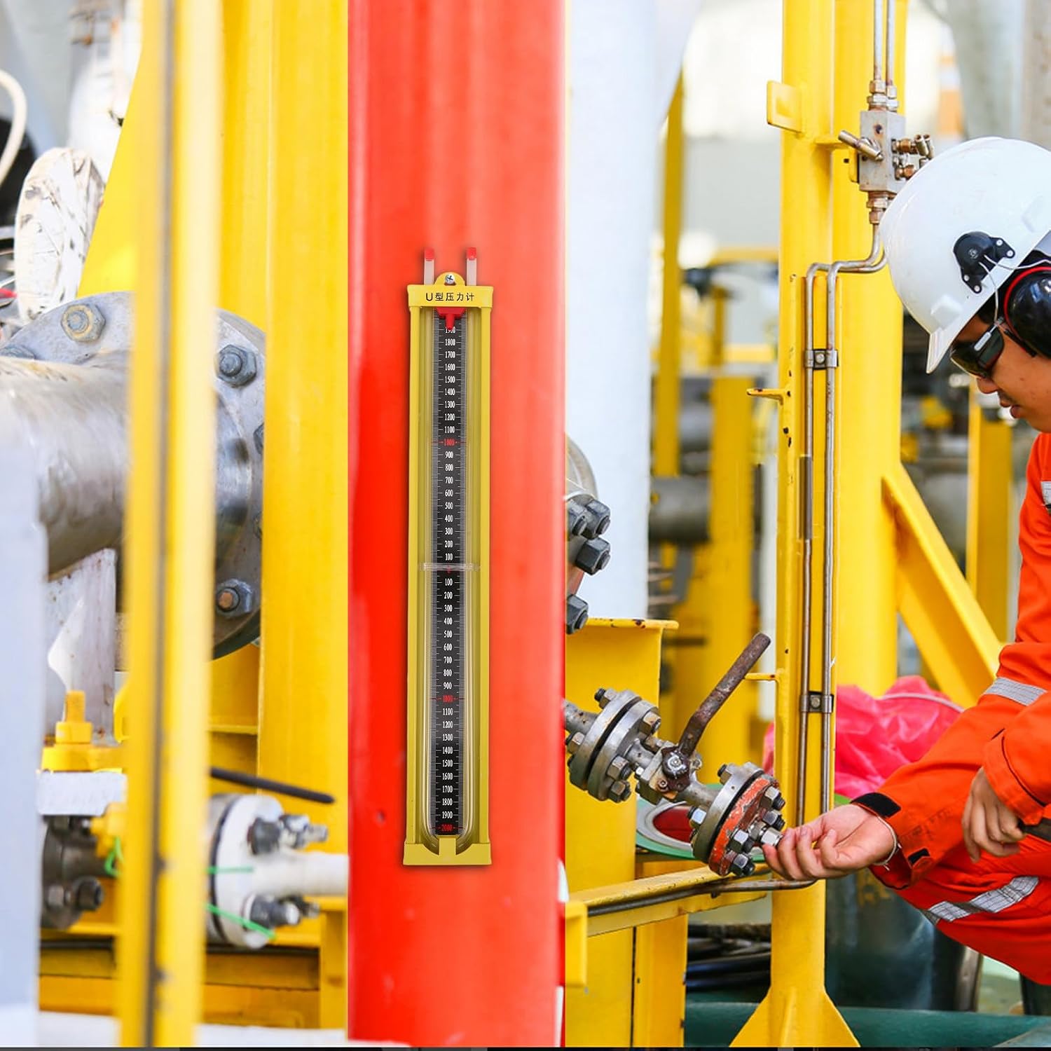 MAGICLULU U Tube Manometer and Compact Structure with Alloy Material Gas Pressure Gauge for Water Column Pressure Testing and HVAC Differential Measurement