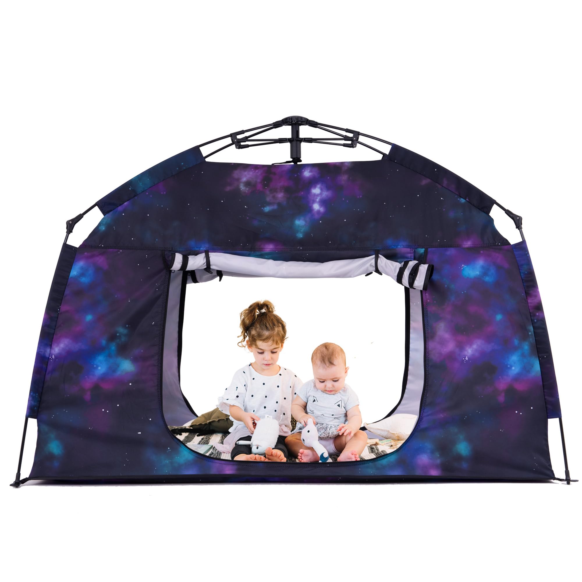Kids Play Tent-Portable Playhouse Children House -Easy Set up Indoor Outdoor with Carry Bag for Kids-Light Strip Design for Night use -Space for Children and Parents-Birthday (Galaxy)