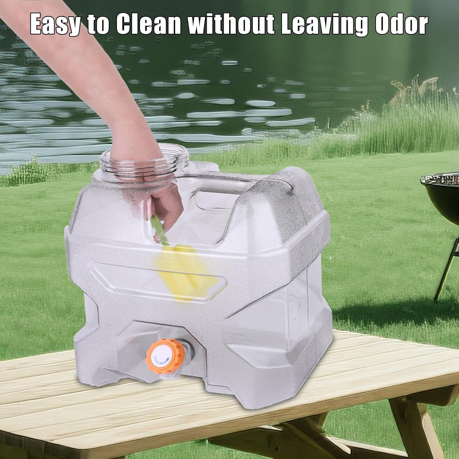 ASIEIT 3.2 Gallon Water Jug with Spigot, Portable Water Tank BPA Free, Leak-Proof Water Containers for Camping Water Storage Containers for Emergency Outdoor Hiking Picnic, Green/Black/Yellow - Image 3