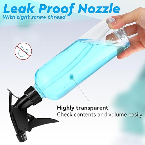 Miniatura 3 de Lallisa 36 botellas de plástico de 16 onzas a prueba de fugas, botellas vacías para soluciones de limpieza, botella rociadora de agua con boquilla,