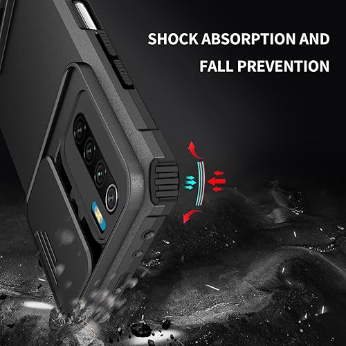 Miniatura 3 de Asuwish Funda de teléfono para Xiaomi Redmi Note 8 con protector de pantalla de vidrio templado y cubierta de cámara deslizante Soporte Soporte