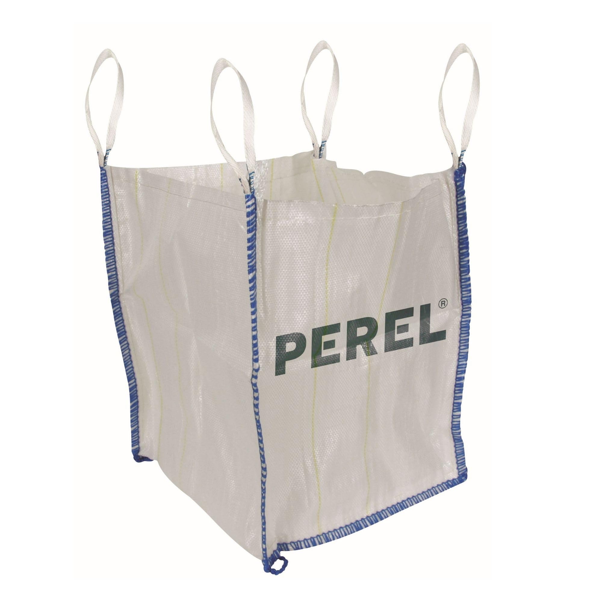 Perel Big bag 1000 litrów 1m3, worek na gruz 1000 kg, 95 x 95 x 110 cm, odporny na UV, 2 uchwyty do podnoszenia, worek na odpady budowlane piasek żwir ziemia, polipropylen 180 g/m2