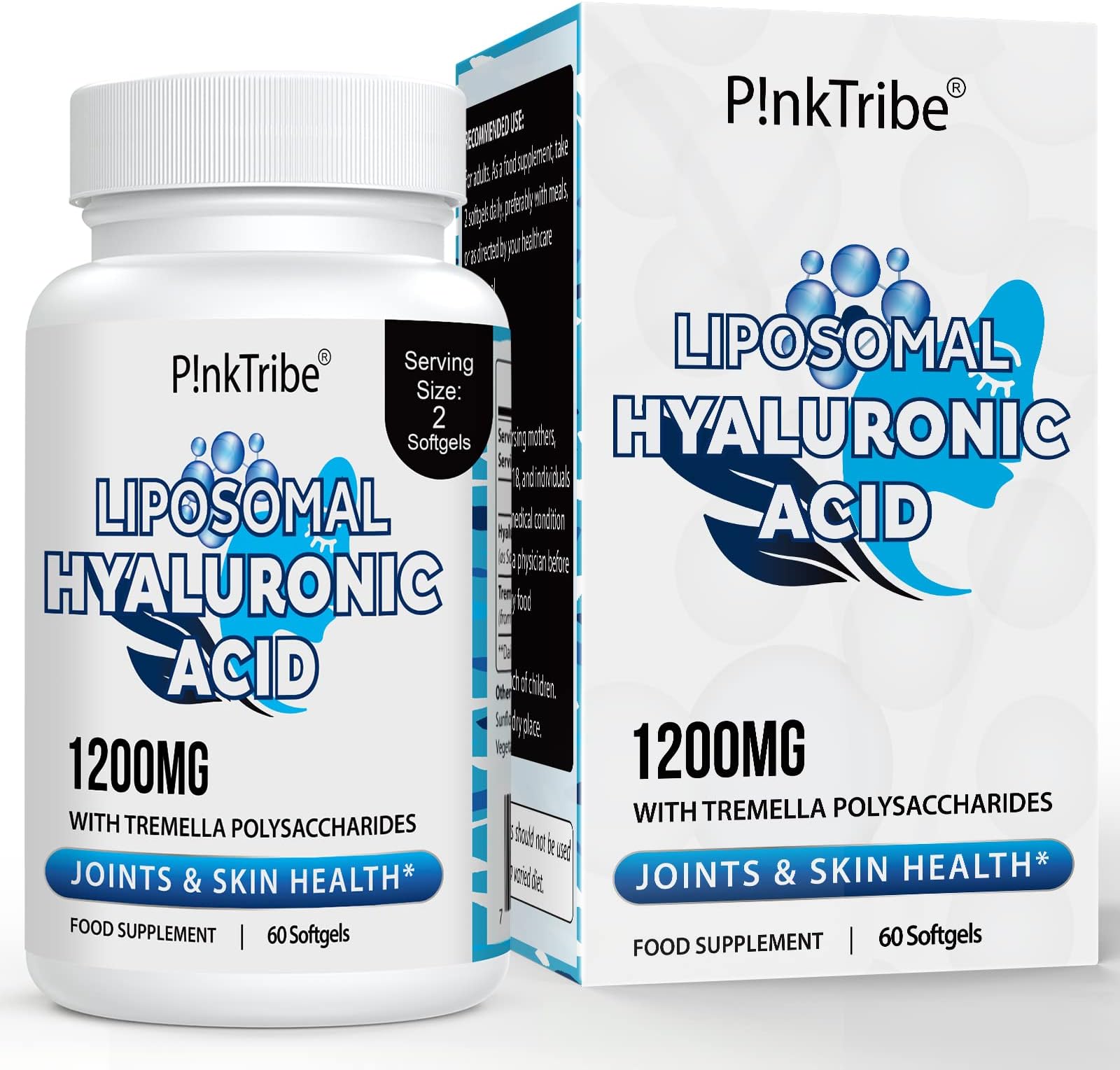 Liposomal Hyaluronic Acid Supplement - 1200mg Per Serving, High-Potency Hyaluronic Acid Capsules, Skin & Joints, 60 Softgels (Pack of 1)