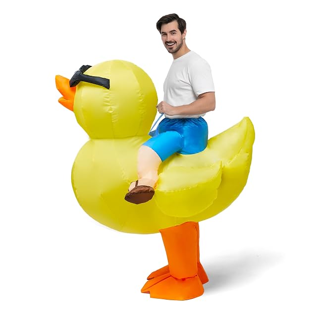 Foto 4 de 8 de Spooktacular Creations Disfraz inflable para adulto con un pato inflable
