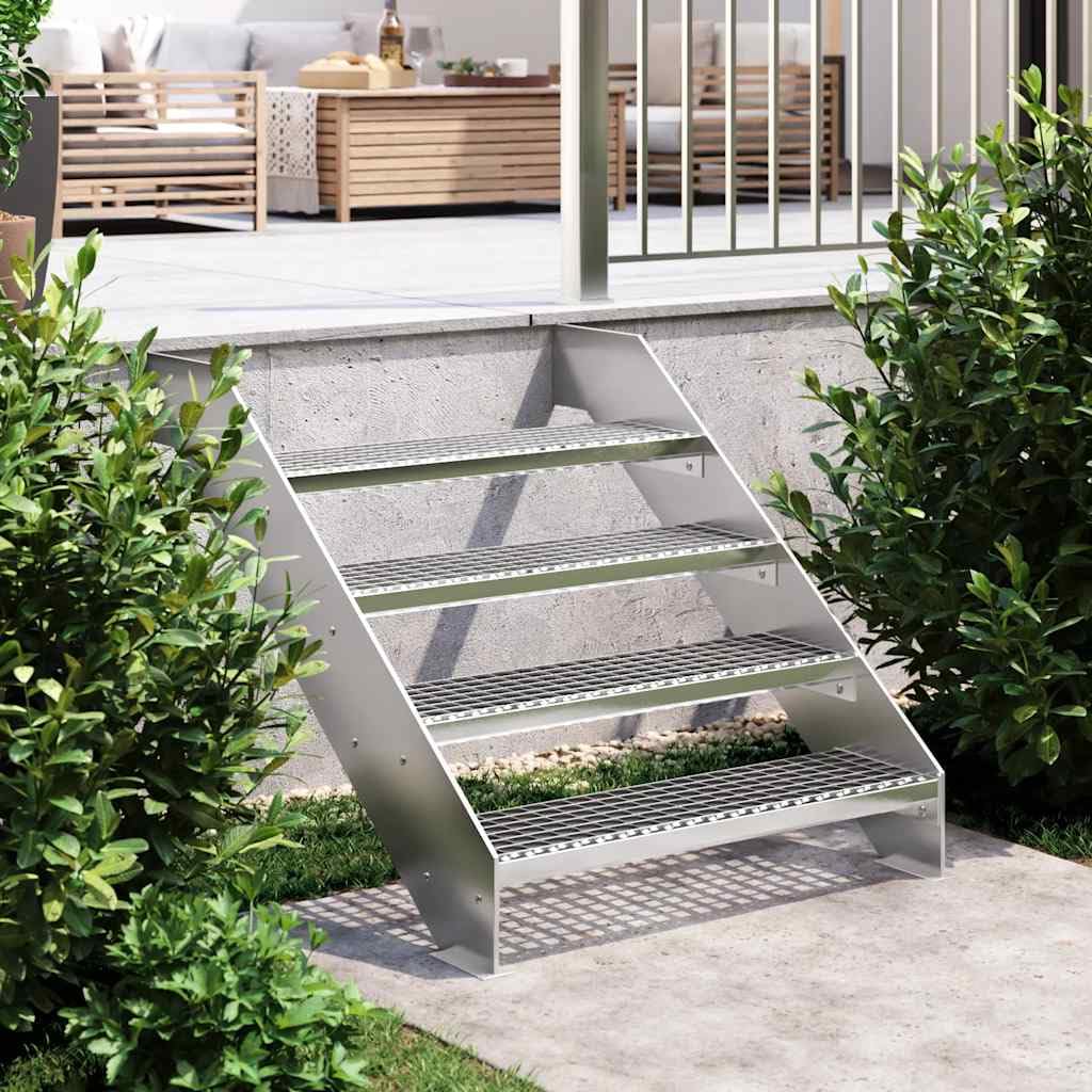 Griglia zincata 60 x 24 x 7 cm come singolo gradino in acciaio antiscivolo per interni ed esterni