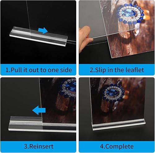 Miniatura 4 de 2 soportes acrílicos para letreros de 8.5 x 11 pulgadas, soportes de exhibición de acrílico de doble cara, soportes transparentes de doble cara,