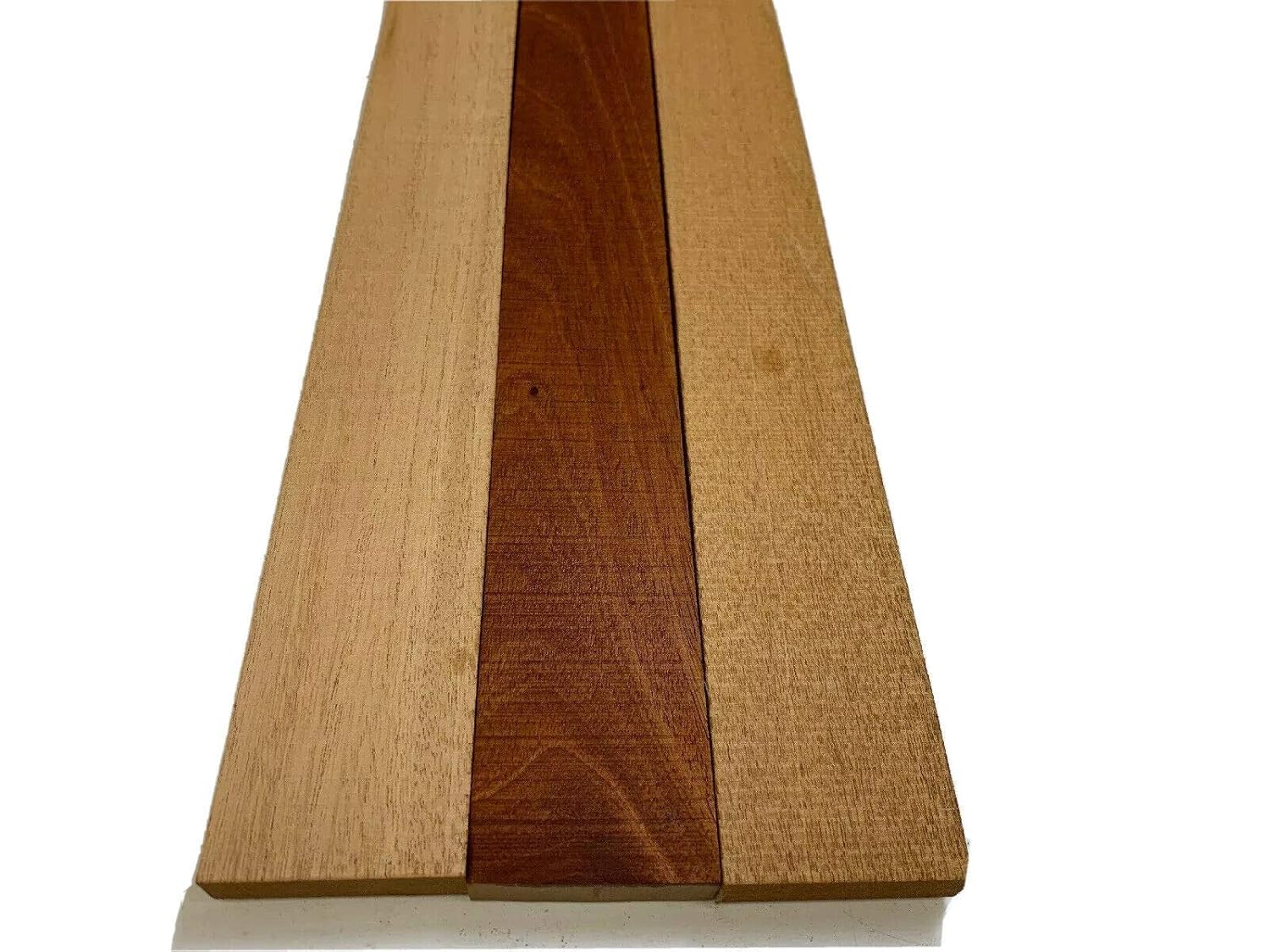 Pack of 3 Beautiful Honduran Mahogany Thin Stock Lumber Boards, Suitable Thin Stock Lumber Board for Wood Crafting and Wood Working Projects, Measuring 1/2" x 2" x 18"