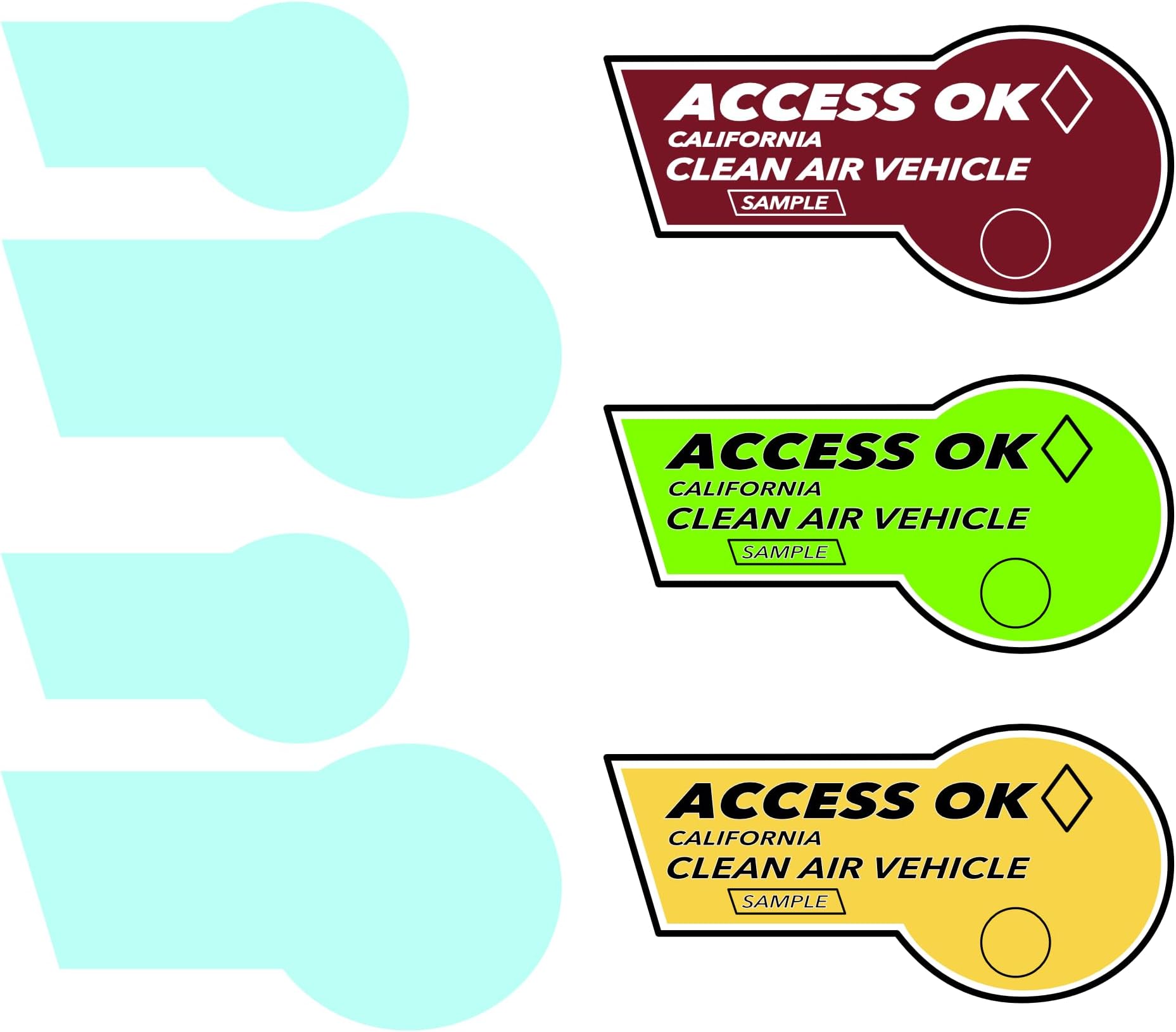 California HOV Stickers 3M Paint Protection Film 2021 (for Blue Stickers) Automotive