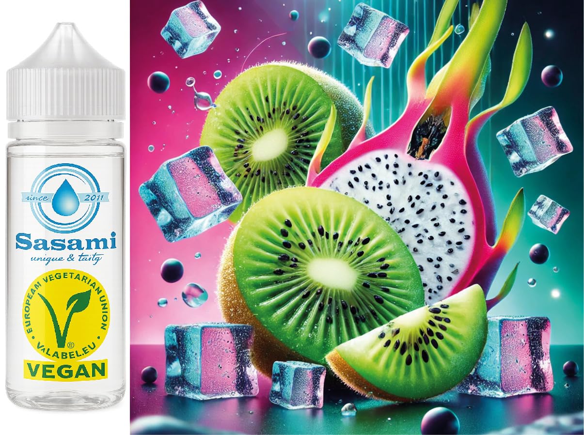 Frozen Kiwi Dragonfruit - kiwi frutto del drago ghiaccio aroma concentrato - vegano - Sasami - 100ml
