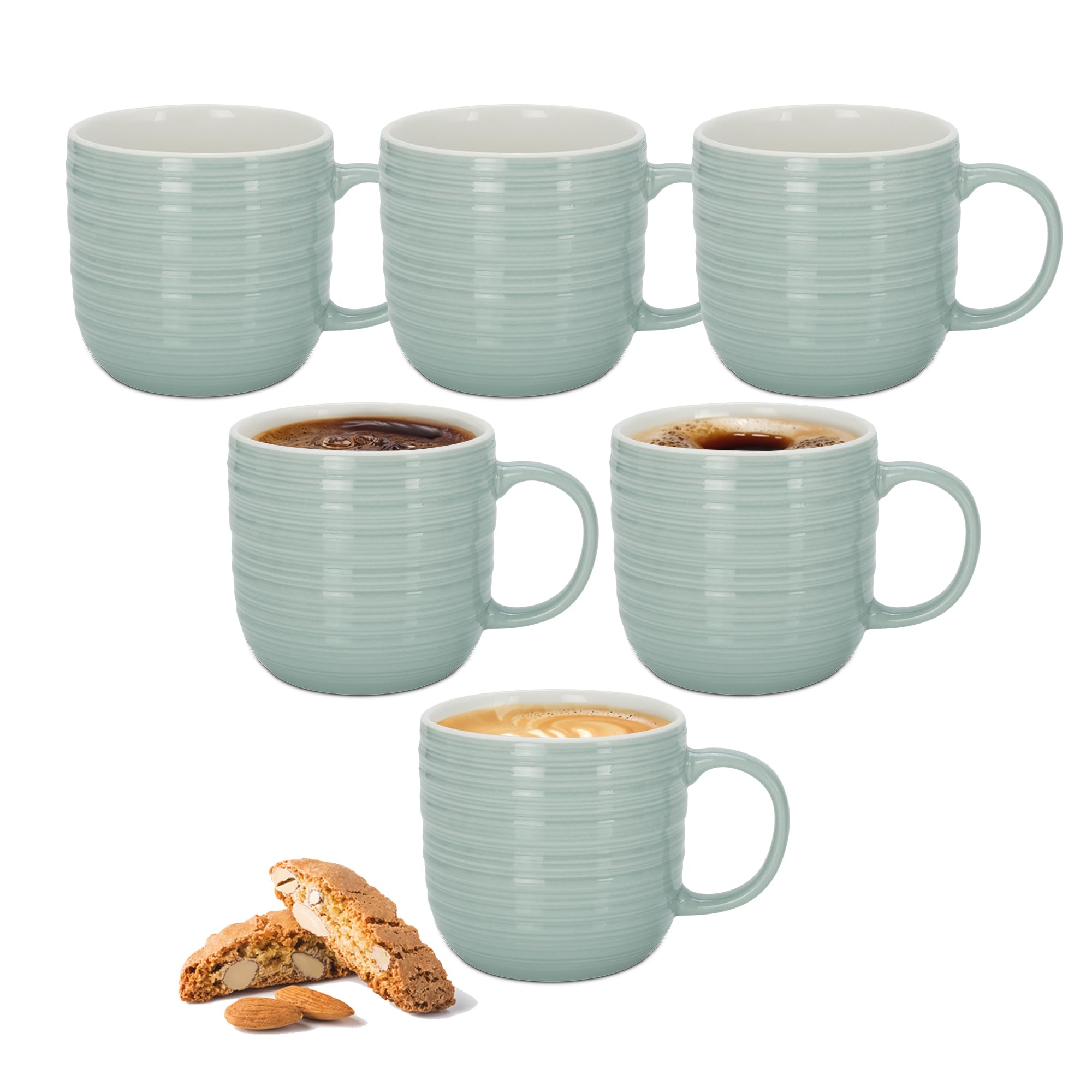Treo by Milton Cove Ceramic Mug 200 ml I Microwave, Dishwasher Safe I 100% Food Grade I Stain, Odor Resistant I Coffee Mug, Tea Cup I Ideal for Daily use, Gifting, Set of 6, Aqua Green-image-31