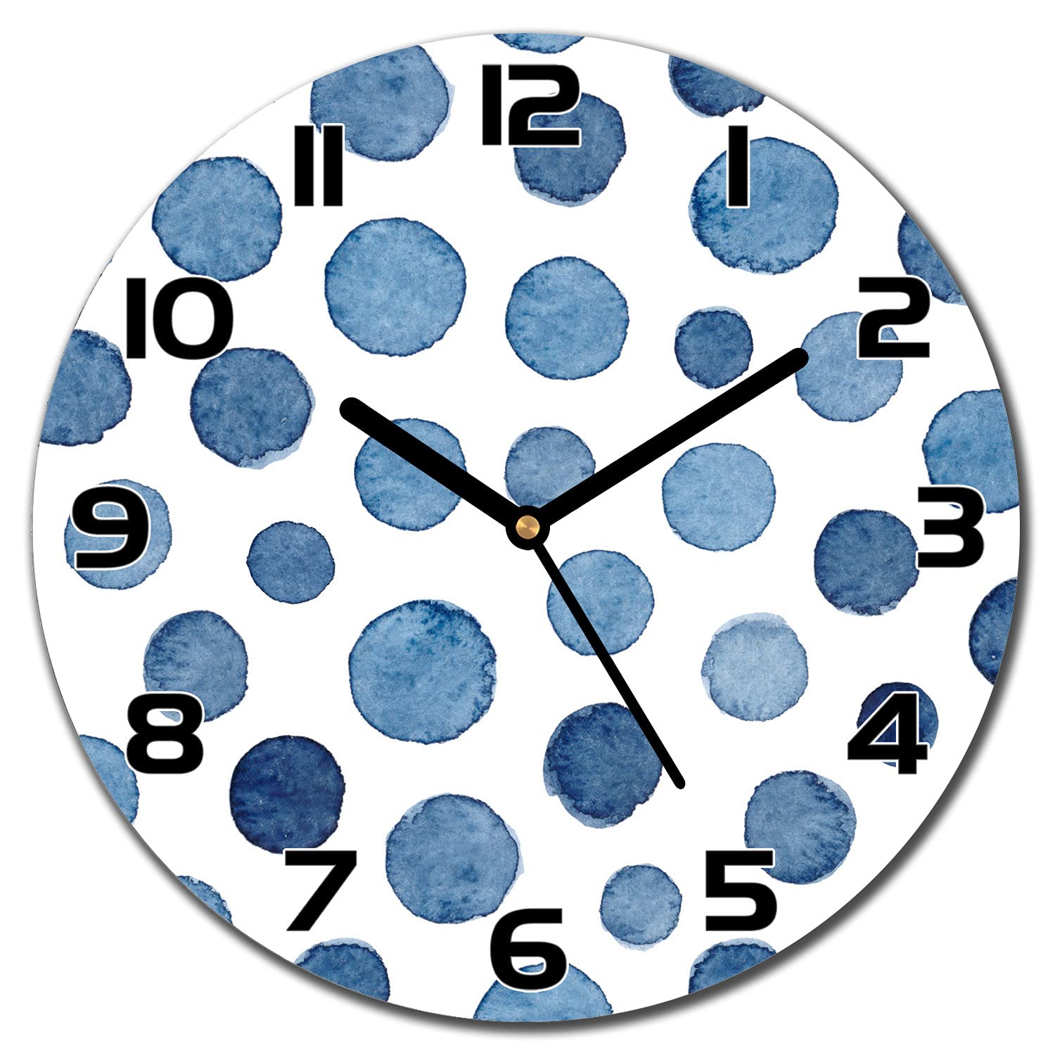 Horloge en Verre 30 cm Moderne à Points de Géométrie pour Cuisine et Salon