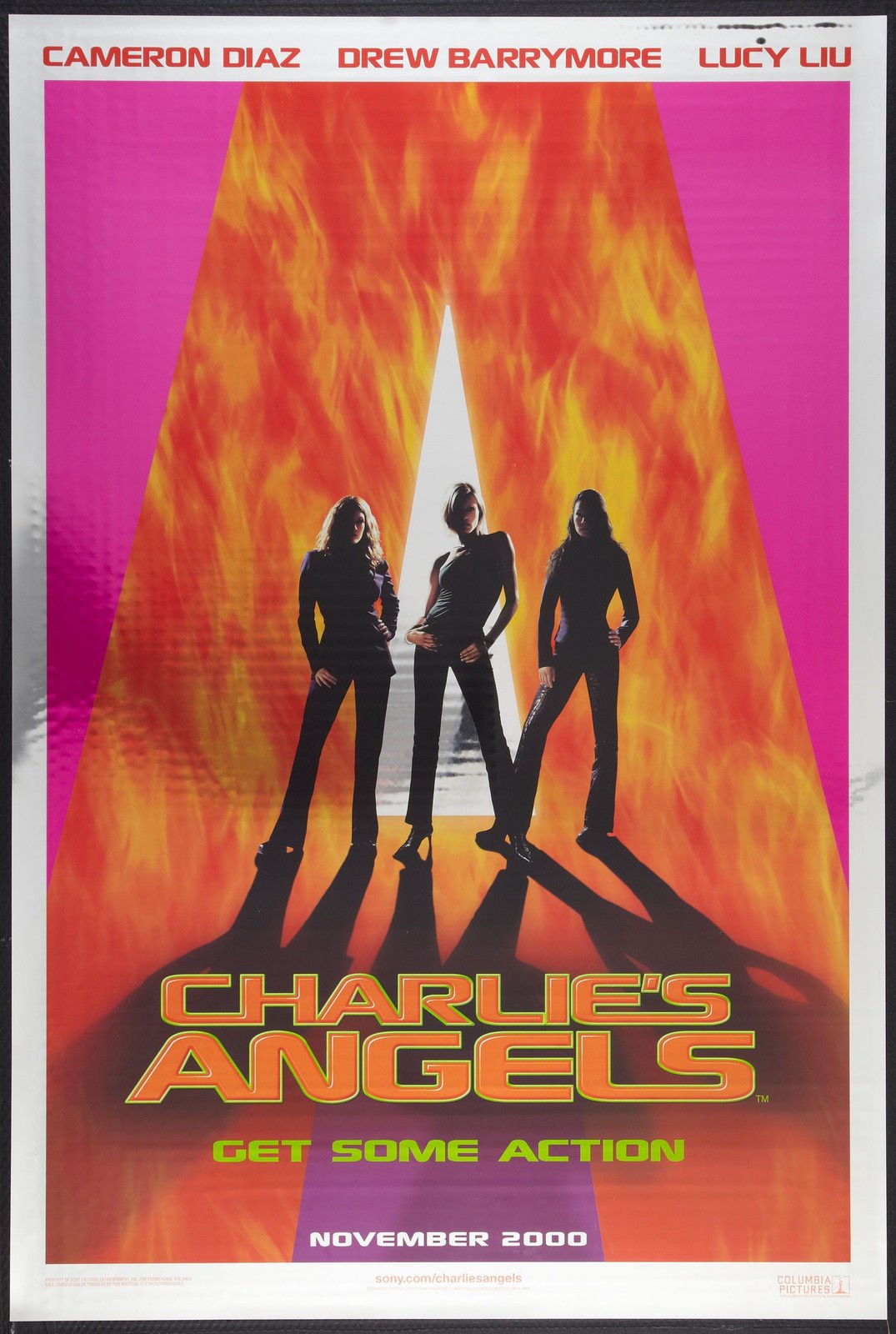 CHARLIE'S ANGELS - 27x40 Original Movie Poster MYLAR Cameron Diaz
