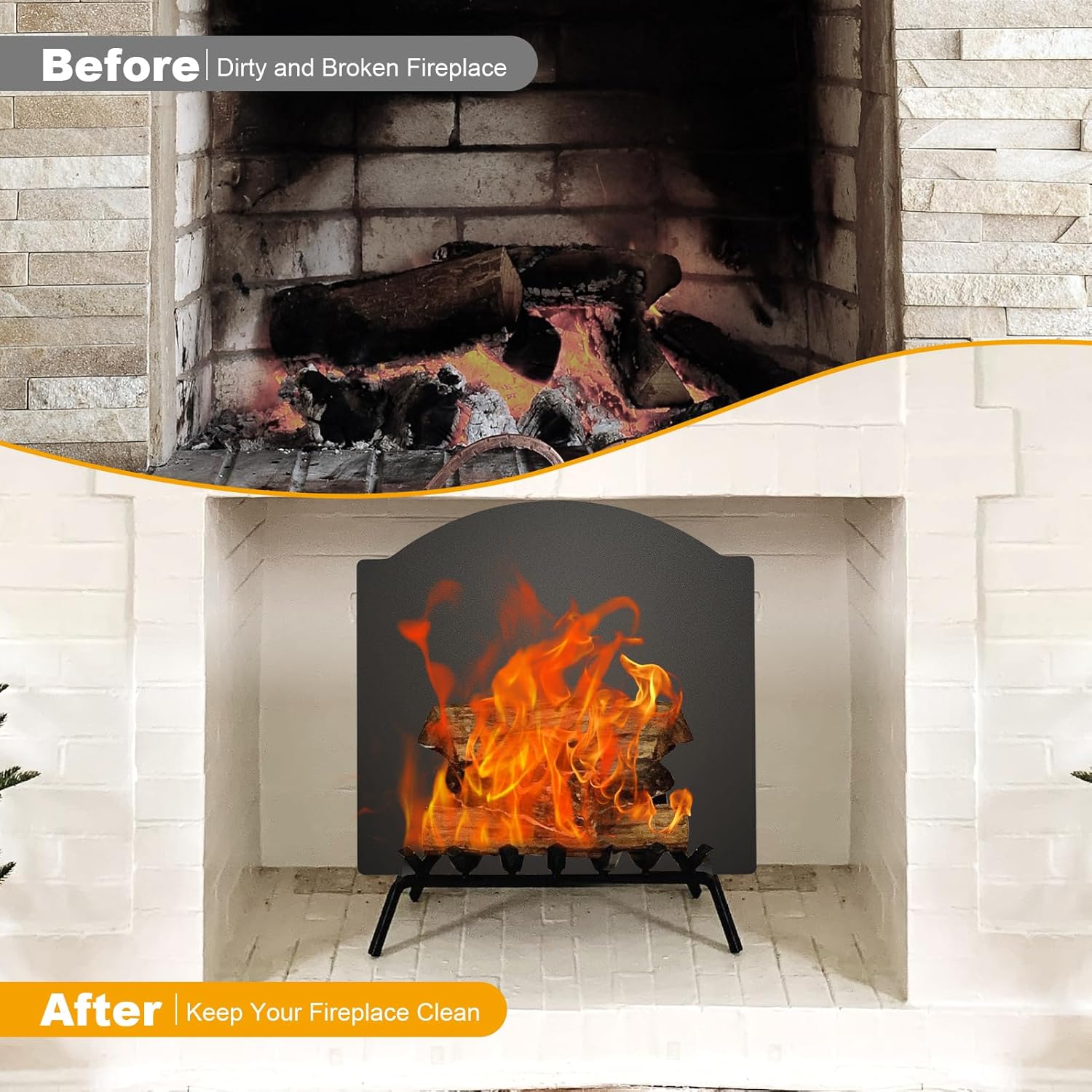 Fireplace Grate and Fireplace Fireback