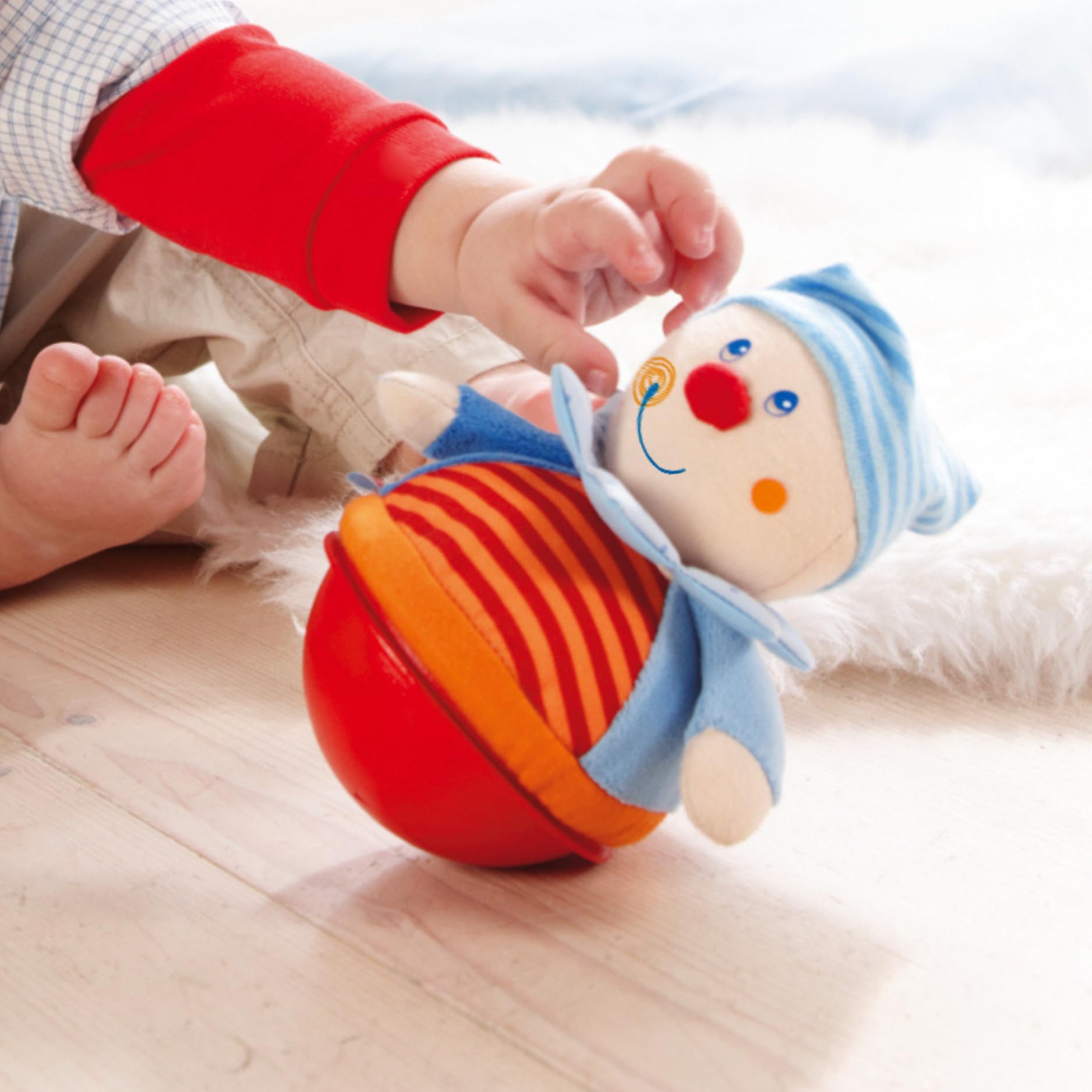 HABA- Culbutoguignol - Jouet d'éveil en Tissu - Jouet Educatif Motricité Fine - 6 Mois - 005849