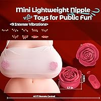 Vista 4 de Abrazaderas de pezón vibratorias de rosas, juguetes sexuales para mujeres, mini juguete sexual invisible ajustable BDSM Rose Pezón Sexo, parejas