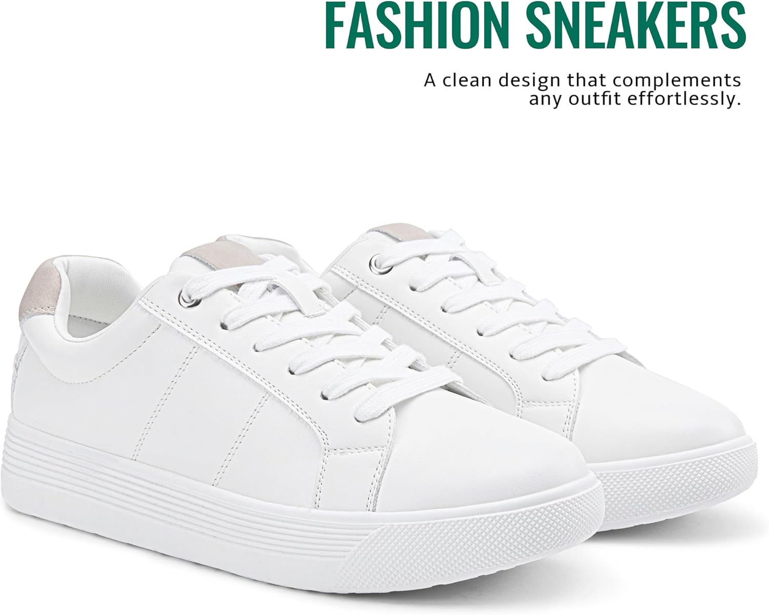 Vepose Women's White Casual Walking Sneakers, Fashion Tennis Low Top Slip On 8013 Shoes - Image 4