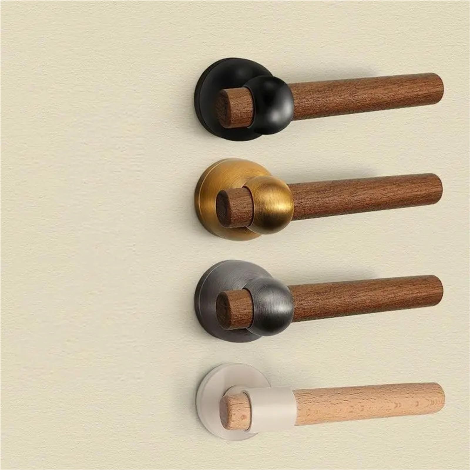 Cerradura for muebles, manija Retro silenciosa for puerta Interior de madera de nogal macizo, 1 Uds.(Brass)