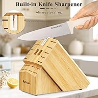 Vista 6 de Knife Set, Astercook 22-Piece Kitchen Knife Set with Block & Built-in Sharpener, Ultra-Sharp High Carbon Stainless Steel Knives, Dishwasher Safe