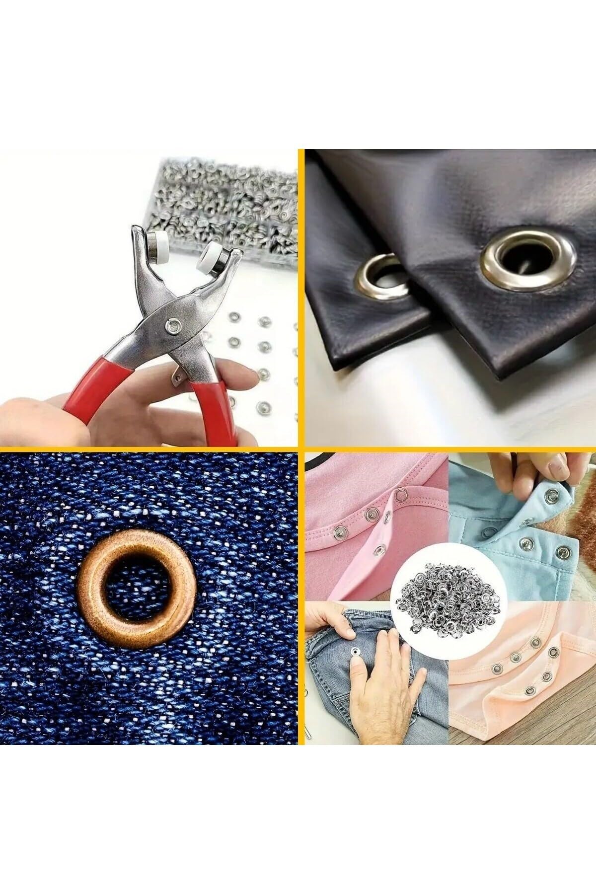 Roichil 200 Adet Paslanmaz Çelik Çıtçıt Ve Pense Seti Metal Çıt Çıt Makinesi