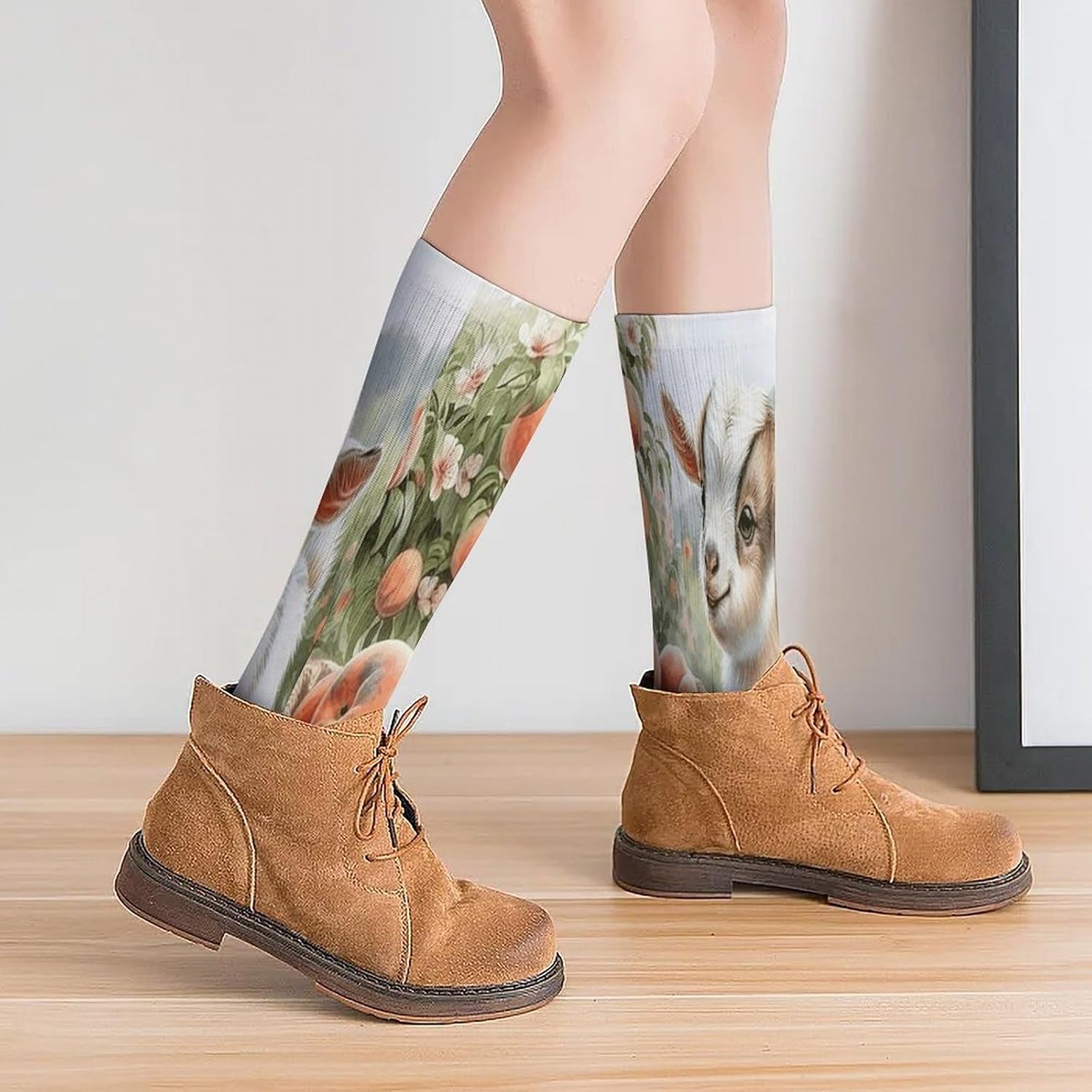 Lambs Under The Orchard Crew Socks Casual Breathable Calf Socks | Cushion Running Athletic Socks Long Performance Breathable Sports Socks for Women Men