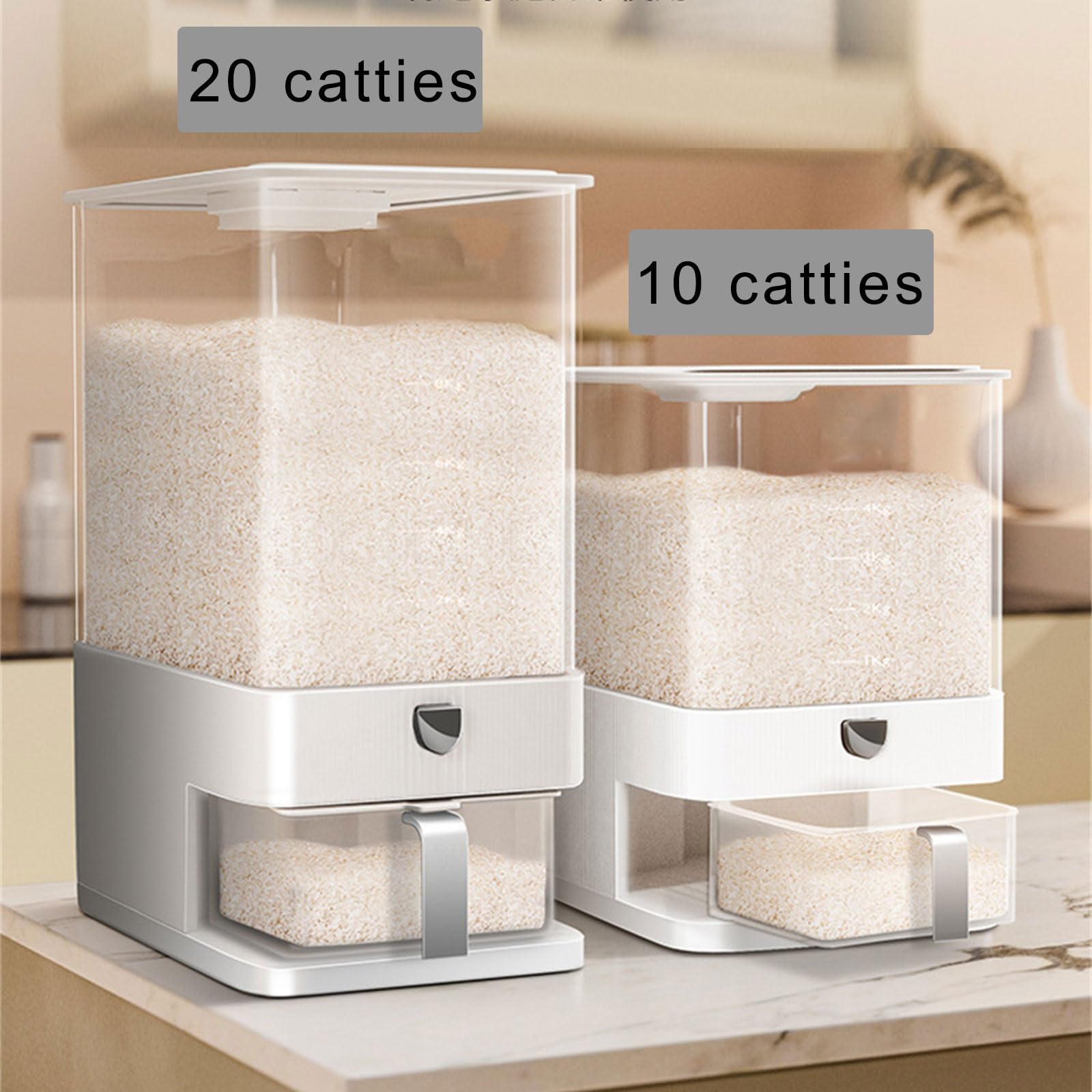 Scatola Stoccaggio Cereali in Plastica Decorazione da Cucina Limpida per La Decorazione Pressata per La Casa E Ristorante Utilizzare Un Ristorante Bianco