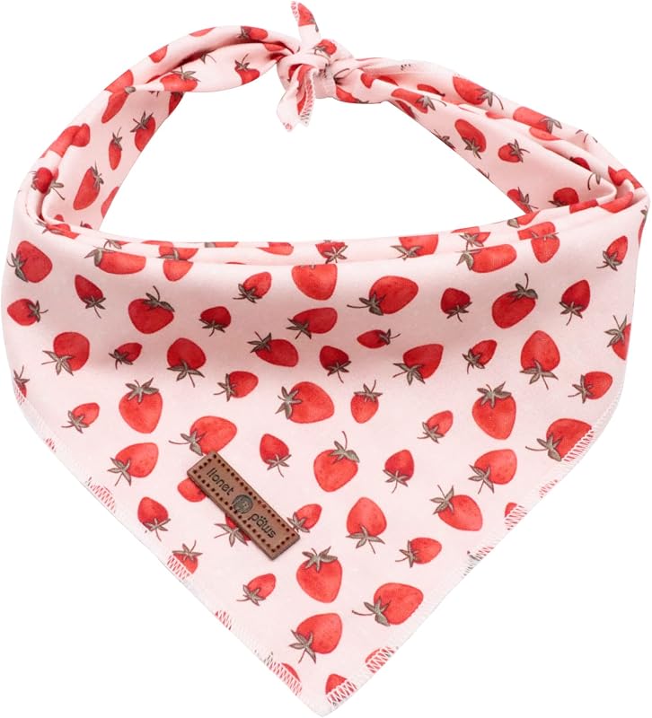 Bandana Triangular Rosa de Algodão para Cães Lionet Paws – Tamanho S