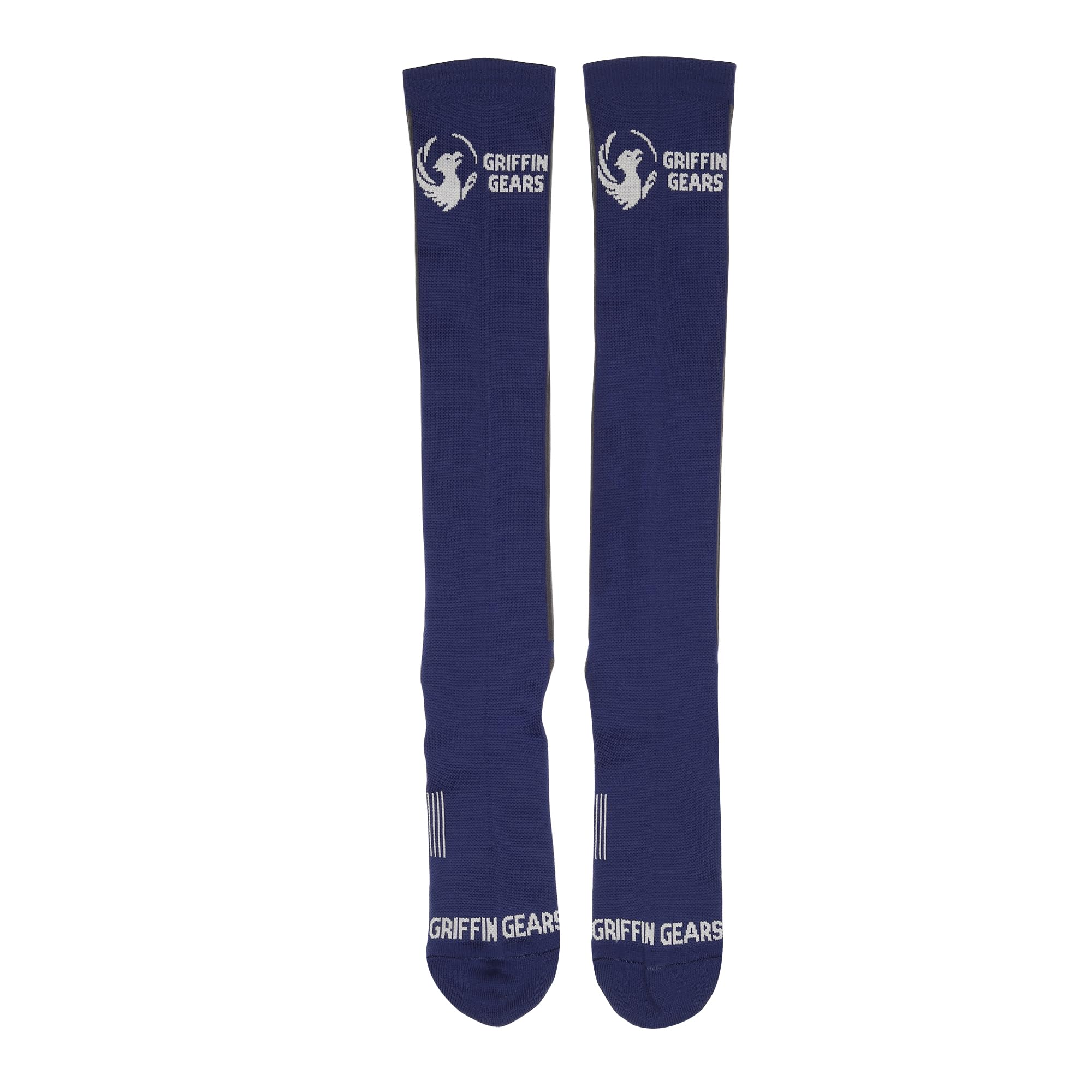 GRIFFIN GEARS® Deadlift Socks for Men & Women – High Performance Knee-High Gym - Socks for Powerlifting, Weightlifting & CrossFit – Shin Protection & Compression Fit (IN, Alpha, Free Size, Navy) - Image 5 thumbnail