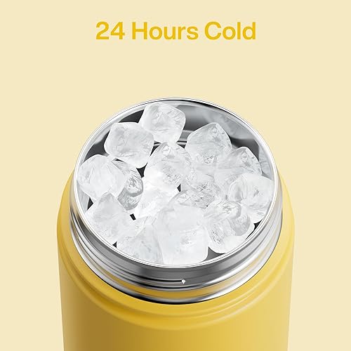 Miniatura 96 de ENCOOL Botella de agua aislada con popote, de acero inoxidable, a prueba de fugas, sin BPA, al vacío de doble pared que se mantiene fría durante 24