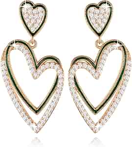 Amazon.com: Heart Earrings Silver/Gold Plated 925 Sterling Silver