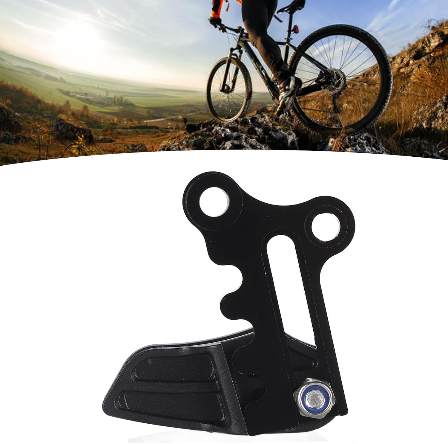 Drfeify 26T‑36T Cycle Chain Guide Protector, Single Disc E Type Cycle Chain Guard Anti Drop Chain Stabilizer Cycle Direct Mount for S3 Cycle