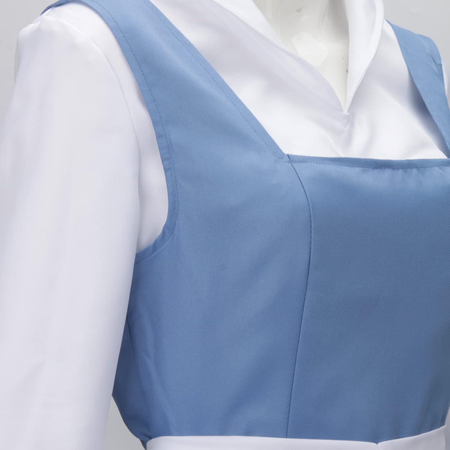 AMNPOLEN Beauty Belle Cosplay Costume Maid Blue Dress Women Girls Princess Halloween Carnival Fancy Dress up Ball Gown Outfit - Image 6