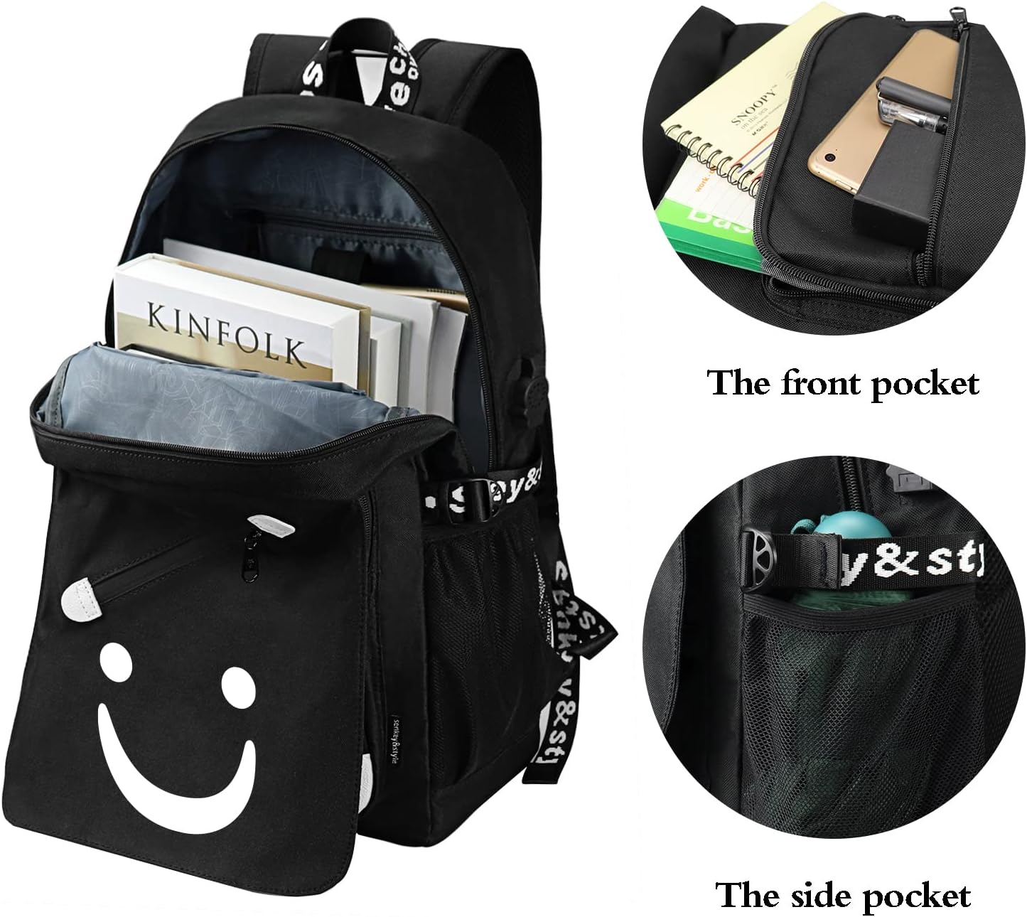 Anime Laugh Backpack for Boys,School Bags Glow Bookbags for Teenagers image 4