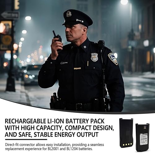 Miniatura 5 de elxjar Paquete de 2 baterías de iones de litio de 7.4V 2000mAh compatible con Hytera HYT TC-610 TC-620 TC-618 TC-626 TC-610S BL2001 BL1204