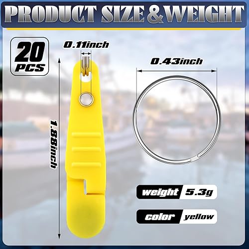 Miniatura 2 de Honoson 20 clips de liberación a presión de tensión pesada, clips de liberación acolchada, clips de arrastre con llavero para tablero de cepillado