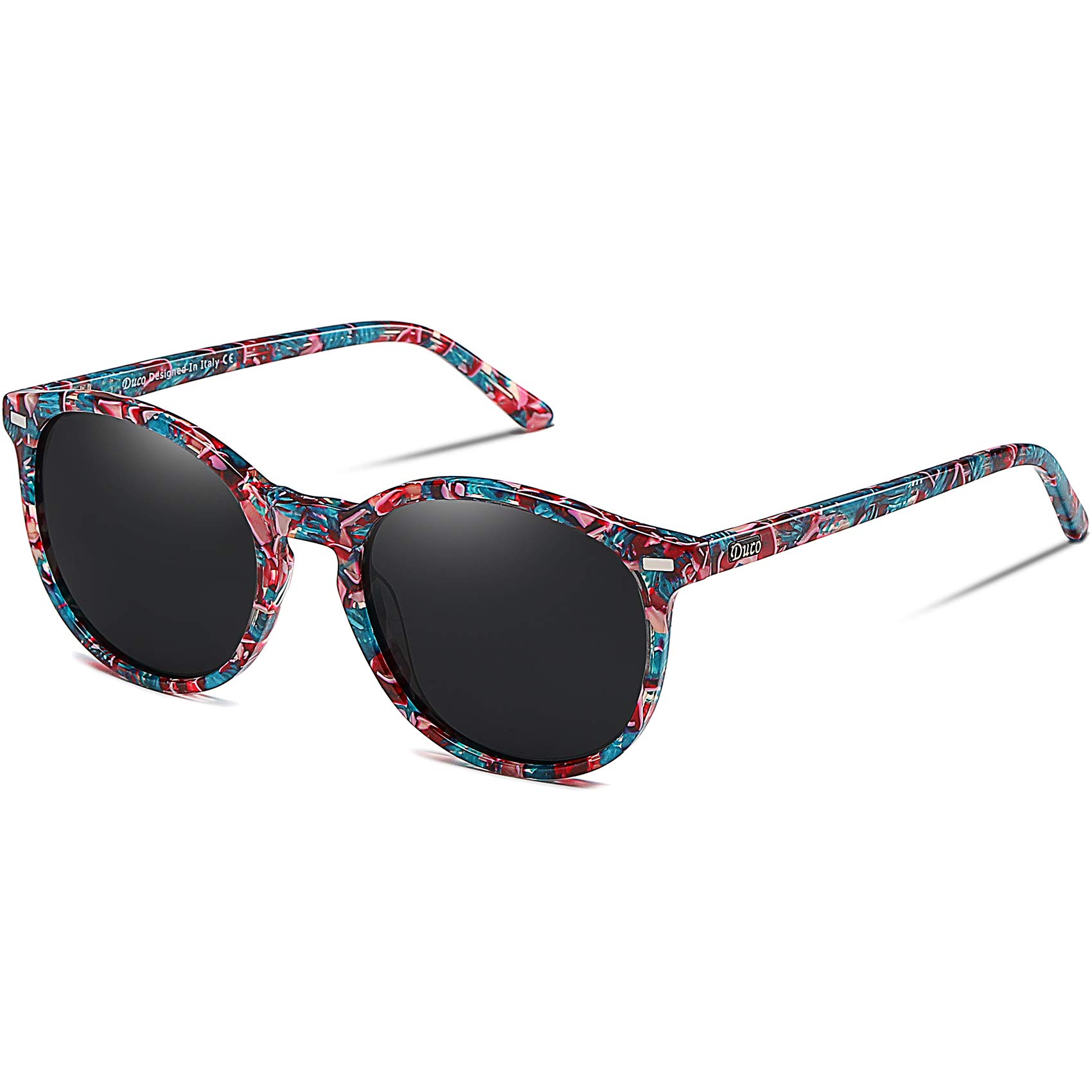 DUCO Retro polaryzacyjne damskie okulary przeciwsłoneczne Vintage UV400 ochrona okulary przeciwsłoneczne lekkie oprawki octanowe 1230