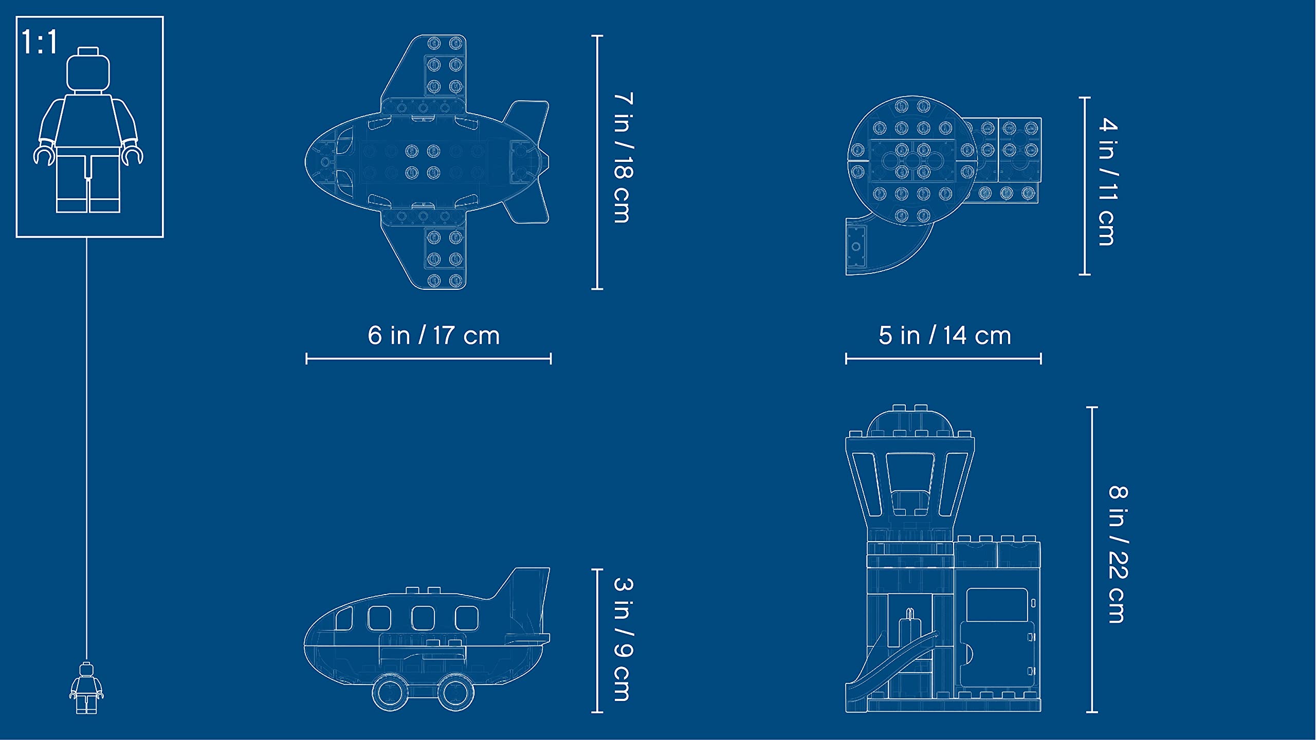 LEGO 10871 DUPLO Flughafen, Bauset mit Flugzeug für Kinder ab 2 Jahre