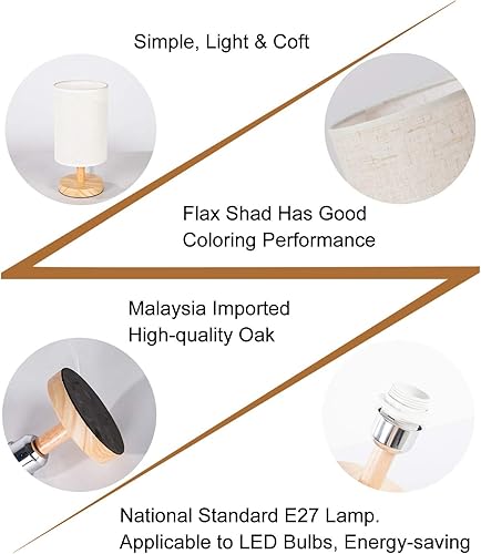 Miniatura 4 de Lámpara minimalista de mesita de noche, patrón sin costuras con máquinas de construcción dibujadas a mano, lámpara de mesita de noche de madera