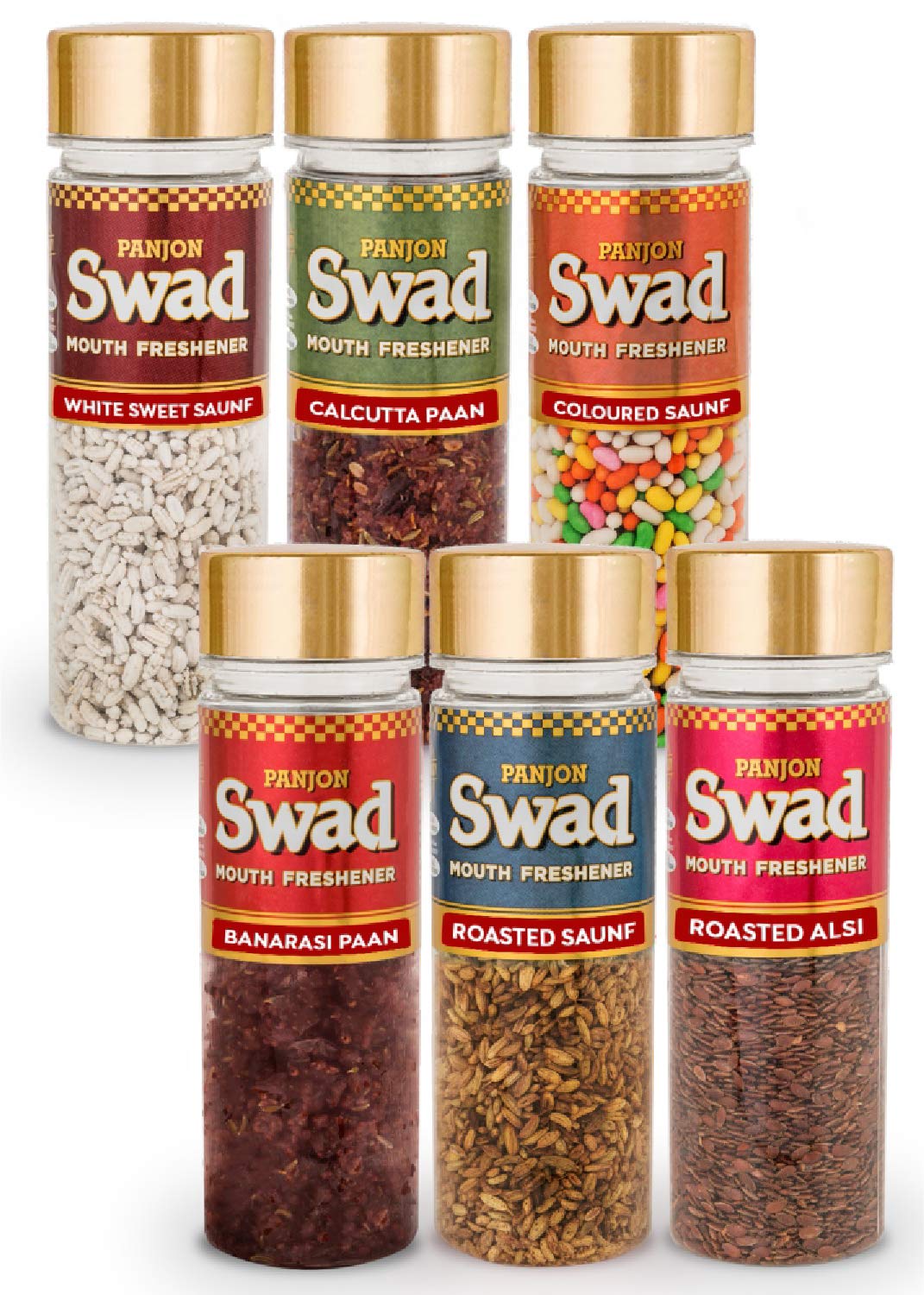 Swad Mouth Fresheners White Sweet Saunf Royal Fresh Roasted Alsi (Pack of 6) 585 Gm
