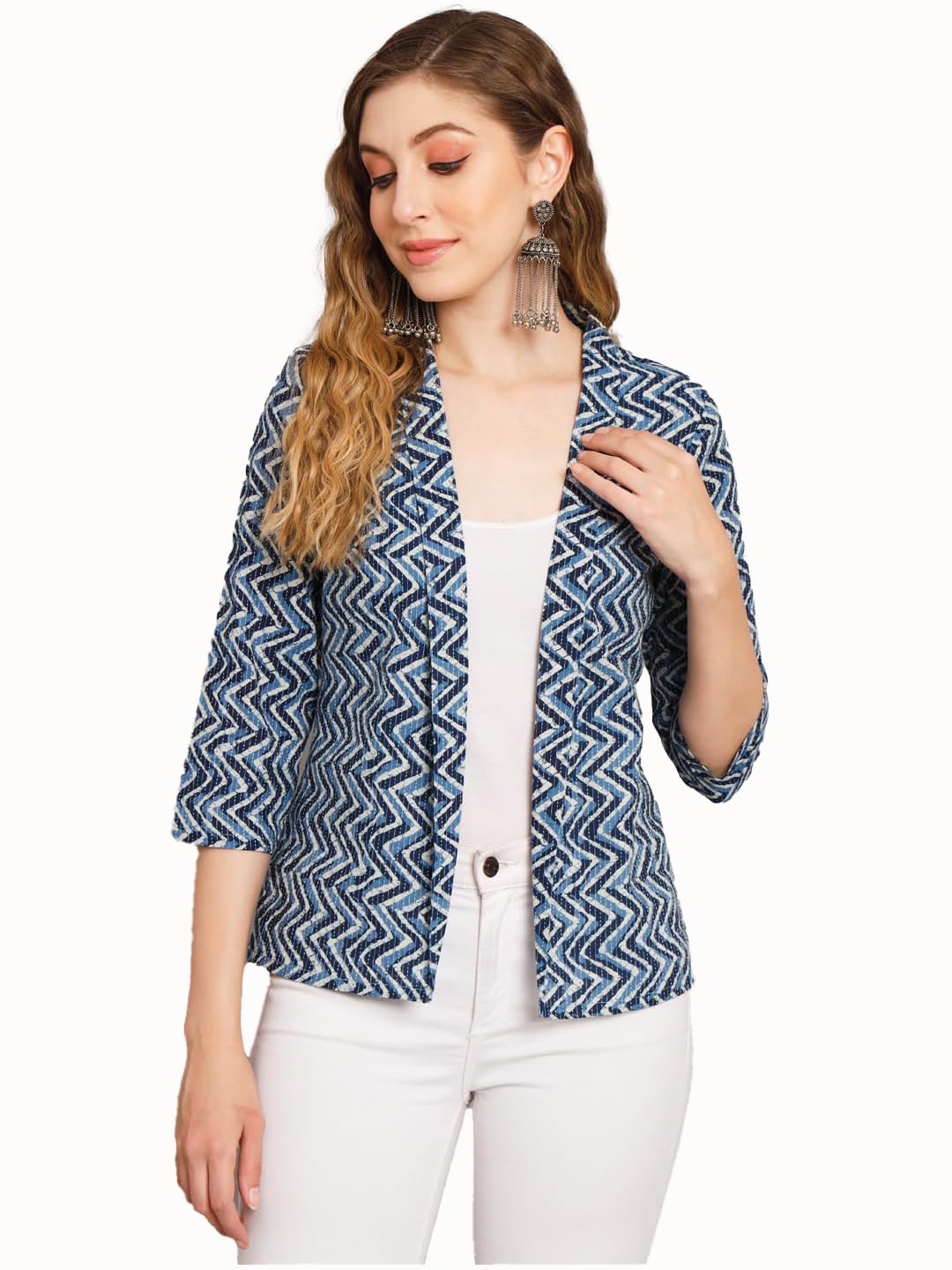 deckedup Women's Geometric Print Shrug-picture-28