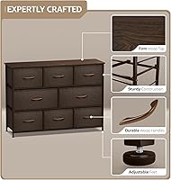 Vista 4 de Sorbus Cómoda con 8 cajones - Mueble para almacenar ropa para niño, para dormitorio, pasillo, clóset, oficina – Marco de acero, parte superior