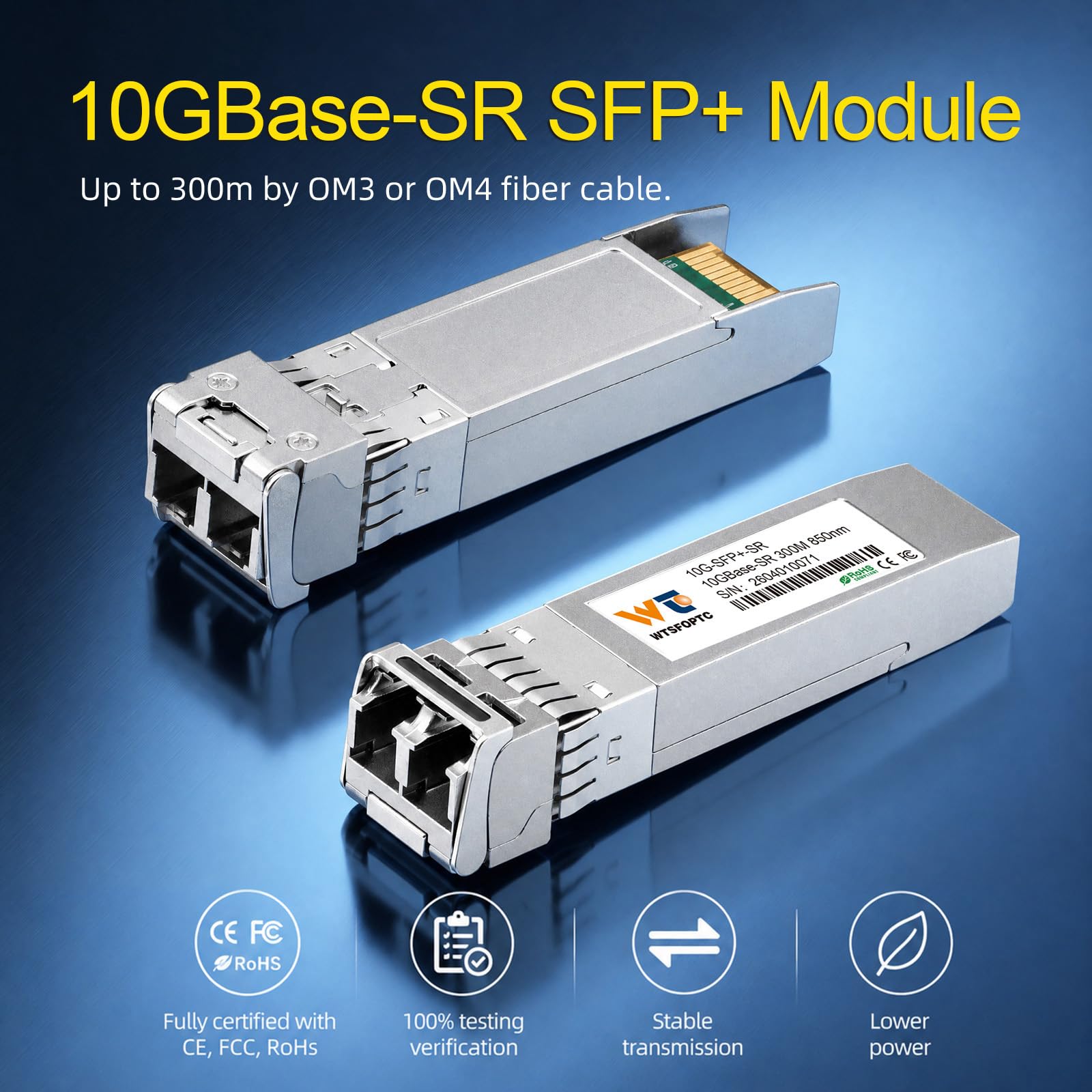 Nadajnik-odbiornik 10GBase-SR, 10G SFP+ do LC 850nm moduł wielomodowy MMF
